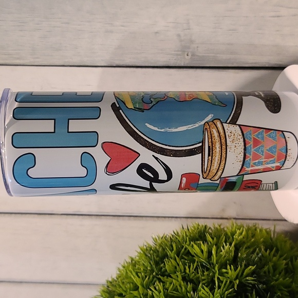 TEACHER Professor Tumbler cup NWT 20 oz Stainless steel cup - Picture 3 of 7